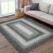 Black/Gray 84 x 60 x 0.15 in Area Rug - August Grove® Brittan Area Rug w/ Non-Slip Backing Polyester | 84 H x 60 W x 0.15 D in | Wayfair