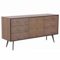 Corrigan Studio® Modern Sideboard, Buffet Cabinet, Storage Cabinet Wood/Metal in Brown | 31.2 H x 62.4 W x 17.6 D in | Wayfair