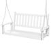 Winston Porter Panissidi 2 Person Solid Wood Porch Swing Wood/Solid Wood in White | 25 H x 66 W x 25.5 D in | Wayfair