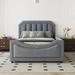 Red Barrel Studio® Wykena Platform Bed Upholstered/Linen in Gray | 42.9 H x 41.3 W x 79.5 D in | Wayfair 506E95C00CEA49FD947E8DA98551C02A