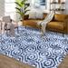 Blue/White 72 x 48 x 0.15 in Area Rug - Bungalow Rose Sheridyn Geometric Machine Woven Area Rug in | 72 H x 48 W x 0.15 D in | Wayfair