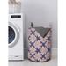 East Urban Home Damask Laundry Bag, Soft Blooming Pastel Damask, 13" x 19", Dark Indigo & Pale Rose, Polyester | Wayfair