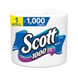 Kimberly-Clark 39327 Scott 1 ply Toilet Paper Roll - 1000 Sheets/Roll, Individually Wrapped, White