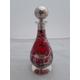 Beautiful vintage Red glass decanter with silver overlay