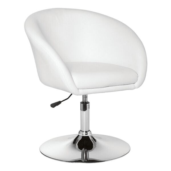 Amstyle Design Drehsessel Leder-Optik weiß, 44x55 cm