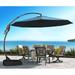 Grand Patio Outdoor Patio Umbrella with Base Large 12 Ft Cantilever Offset Umbrella with Sunbrella Fabric for Pool Deck Garden Sapphire Blue