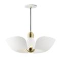 4W 1 Led Up Pendant-7.5 inches Tall and 17.75 inches Wide-White/Satin Brass Finish Bailey Street Home 93-Bel-5071886