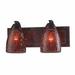 2 Light Bath Vanity-7 inches Tall and 14 inches Wide-Rust Finish-Red Glass Color-Incandescent Lamping Type Bailey Street Home 2499-Bel-5050186