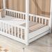 White House-shaped Twin Size House Bed with Guardrails and Slats