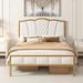 Full Size Bed Frame, Modern Upholstered Bed Frame with Tufted Headboard