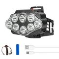 Dazzduo Head Lamp LED Waterproof USB 8LED Display Headlamp Outdoor Battery Display Headlamp USB HeadLantern Outdoor LED Waterproof L-ED Waterproof U-SB Rea able HeadLantern 8L-ED USB Rea able ERYUE