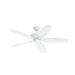 5 Blade Ceiling Fan in Modern Style-13.5 inches Tall and 52 inches Wide-Matte White Finish-Matte White Blade Color Bailey Street Home 147-Bel-5056906