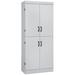 70" Kitchen Pantry, Tall Freestanding Storage Cabinet, 6-tier Shelving with 2 Adjustable Shelves and 4 Doors Gray