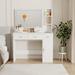 Smart mirror dressing table with drawers and storage cabinet