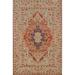 Geometric Heriz Serapi Vegetable Dye Accent Rug Handmade Wool Carpet - 3'0"x 4'10"