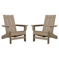 DuroGreen Aria Adirondack Chairs Made With All-Weather Tangentwood Set of 2 Oversized High End Patio Furniture for Porch Lawn Deck Fire Pit No Maintenance Made in the USA Weathered Wood