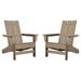 DuroGreen Aria Adirondack Chairs Made With All-Weather Tangentwood Set of 2 Oversized High End Patio Furniture for Porch Lawn Deck Fire Pit No Maintenance Made in the USA Weathered Wood