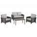 Living Accents Claude Brown Wicker Frame Chair Set