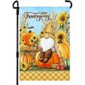 Happy Fall Garden Flags 8 Lighting Modes LED Fall Flags Double Sided Thanksgiving Garden Flags Harvest Pumpkin Yard Decorations Fall House LED Flags 12.5 x 18 Inch Thanksgiving House Flag
