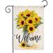 HGUAN Sunflower Arrangement Vase Welcome Garden Flag Double Sided Summer Fall Farmhouse Outdoor Welcome Garden Decor Small Garden Flag 12x18 Prime