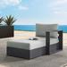 Modway Tahoe Outdoor Patio Powder-Coated Aluminum Modular Right-Facing Chaise Lounge in Gray Gray