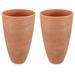 Algreen 43729 Acerra Weatherproof Recycled Composite Vase Planter Pot 12 x 12 x 20 Inches (2 Pack)