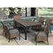 Grand Patio 7-Piece Outdoor Wicker Dinning Sets Weather-Resistant Wicker Patio Furniture Cushioned Chairs & Table with Umbrella Hole for Backyard Garden Gray