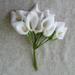 Calla Lily Bouquet 12Pcs Mini Artificial Calla Lily Bridal Wedding Fake Flowers Party Decor Bouquet Pe Real Touch Flower (White)