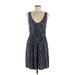 Lucky Brand Casual Dress - Mini Scoop Neck Sleeveless: Blue Dresses - Women's Size Medium