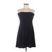 Kenneth Cole REACTION Casual Dress - A-Line Strapless Sleeveless: Black Print Dresses - Women's Size Medium