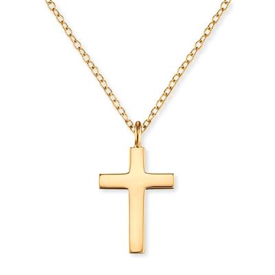 Kette mit Anhänger ENGELSRUFER "Ein Schutzengel für die Ewigkeit, ERN-LILCROSS-G", gold (gelbgoldfarben), Halsketten, Damen, Silber 925 (Sterlingsilber), L: 42cm B: 1,3mm, Silberkette Kreuzkette, B:1,3mm Image