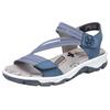 Riemchensandale RIEKER, Damen, Gr. 41, blau (jeansblau), Lederimitat, sportlich, Schuhe, Sommerschuh, Sandalette, Klettschuh, im Sportslook