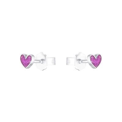 Paar Ohrstecker PRINZESSIN LILLIFEE "Purple Heart, 2036441", bunt (silberfarben, lila), Ohrringe, Mädchen, Silber 925 (Sterlingsilber) Image