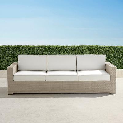 Palermo Sofa in Dove Wicker - Sunbrella Rain, Rain Seaglass - Frontgate