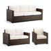 Small Palermo Replacement Cushions - Left/Right-facing Chair, Solid, Vista Boucle Alabaster, Standard - Frontgate