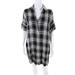 Madewell Dresses | Madewell Womens Plaid Collared Short Sleeve Shirt Dress Black Size Xs | Color: Black | Size: Xs