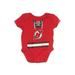 NHL Short Sleeve Onesie: Red Color Block Bottoms - Size 0-3 Month