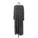H&M Casual Dress - Midi Crew Neck 3/4 sleeves: Gray Dresses - Women's Size X-Small