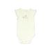 Just One Year by Carter's Short Sleeve Onesie: Ivory Bottoms - Size 3 Month