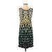 Banana Republic Casual Dress - Shift: Green Print Dresses - Women's Size X-Small