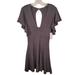 Free People Dresses | Free People Women's Cozy Nights Sweater Dress Flutter Sleeves Dark Gray Size Xs | Color: Gray | Size: Xs