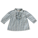 Ralph Lauren Shirts & Tops | Baby Girls Ralph Lauren Striped Ruffle Chambray Top Sz 6 Months | Color: Blue | Size: 3-6mb