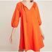 Anthropologie Dresses | By Anthropologie | Anais Tunic Womens Xs Orange Oversized Necktie Pullover Dress | Color: Orange | Size: Xs