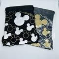 Disney Accessories | Disney Mickey Mouse Drawstring Backpack Bag Tote Black Gold, Silver [2 Pack] New | Color: Black/Gold | Size: Osbb