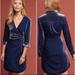 Anthropologie Dresses | Anthropologie Maeve Crushed Velvet Long Sleeve Dress Size 2 New | Color: Blue | Size: 2