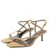 Zara Shoes | New Zara Studded Heeled Suede Leather Sandals 8.5 | Color: Tan | Size: 8.5