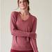 Athleta Sweaters | Athleta Sunrise V-Neck Sweater/Sweatshirt | Color: Pink/Red | Size: L