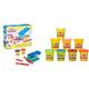 Play-Doh Knetwerkpresse inkl. 2 Dosen Knete, für fantasievolles und kreatives Spielen & 5044EU4 8er Pack, Knete in Regenbogen Farben, für fantasievolles und kreatives Spielen, bunt