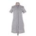 Theory Casual Dress - Shirtdress Collared Short sleeves: Gray Dresses - Women's Size P