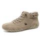 MEIION Italian Suede Boots with Velcro Fastening, Waterproof Suede Casual Shoes, Non-Slip, Breathable, Outdoor Unisex, khaki, 10 UK